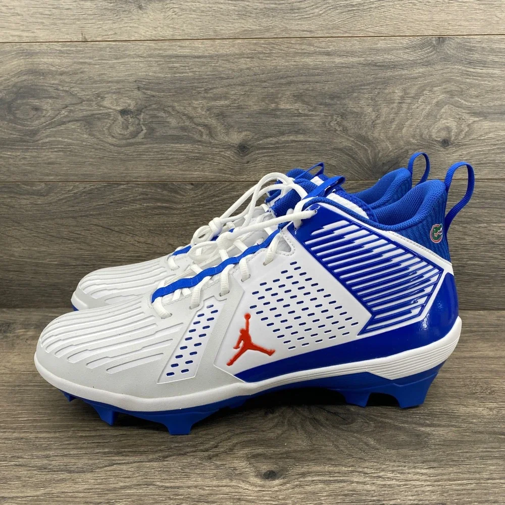 Jordan Force Savage 3 FL P Football Cleats Mens 14.5 White Blue Florida Gators